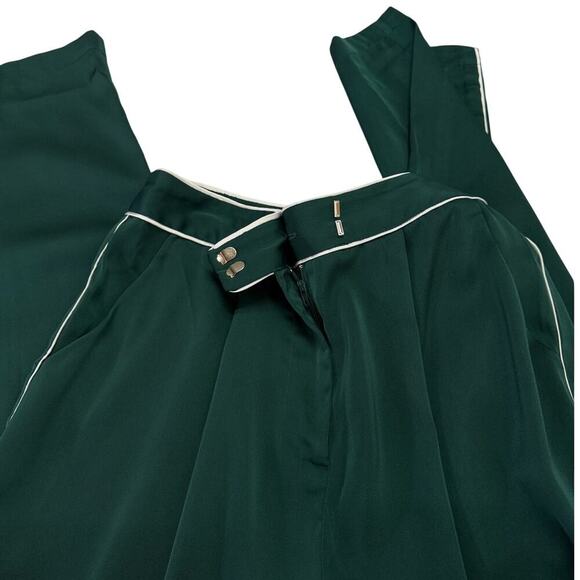 Lulus Sophisticated Step Emerald Satin Wide-Leg High-Rise Pants size Small NWT - Picture 7 of 8
